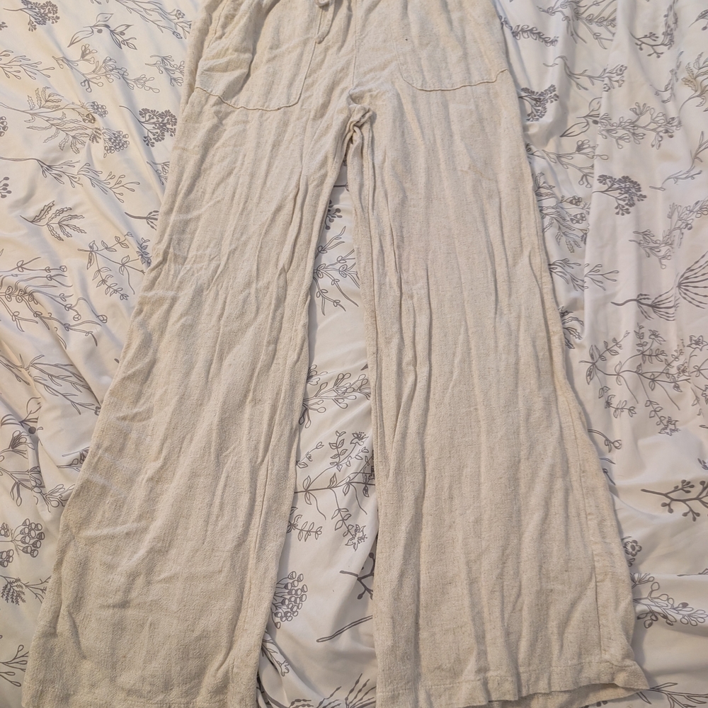 Source Unknown Beige Wide-Leg Pants